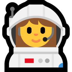 女性宇宙飛行士の絵文字がMicrosoftでどのように見えるか。