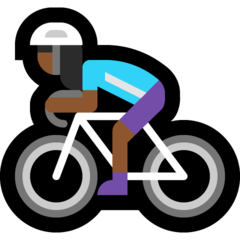 A quoi ressemblent les emoji Cycliste femme: peau mate sur Microsoft.