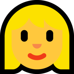 Como o emoji do Mulher: cabelo loiro é exibido no Microsoft.