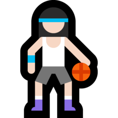 Hoe Basketbalster: lichte huidskleur emoji eruit ziet op Microsoft.