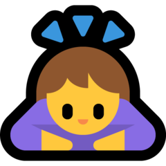 A quoi ressemblent les emoji Femme qui s’incline sur Microsoft.