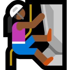 How Woman Climbing: Medium-Dark Skin Tone emoji looks on Microsoft.