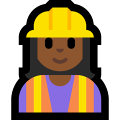 How Woman Construction Worker: Medium-Dark Skin Tone emoji looks on Microsoft.