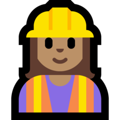 How Woman Construction Worker: Medium Skin Tone emoji looks on Microsoft.