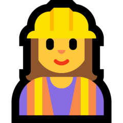 How Woman Construction Worker emoji looks on Microsoft.