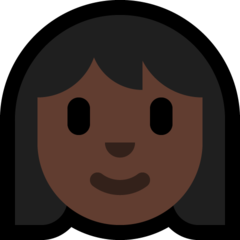 How Woman: Dark Skin Tone emoji looks on Microsoft.