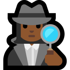 Hoe Vrouwelijke detective: donkergetinte huidskleur emoji eruit ziet op Microsoft.