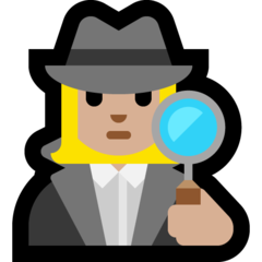 How Woman Detective: Medium-Light Skin Tone emoji looks on Microsoft.