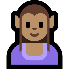 A quoi ressemblent les emoji Elfe femme: peau légèrement mate sur Microsoft.