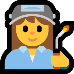 How Woman Factory Worker emoji looks on Microsoft.