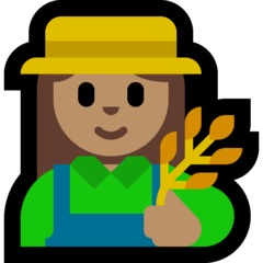 How Woman Farmer: Medium Skin Tone emoji looks on Microsoft.