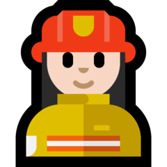 Wie Feuerwehrfrau: helle Hautfarbe Emoji auf Microsoft aussieht.