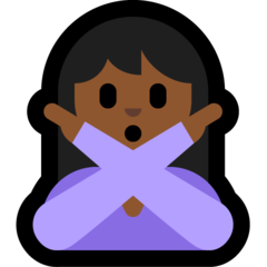 How Woman Gesturing NO: Medium-Dark Skin Tone emoji looks on Microsoft.