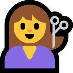 散髪される女の絵文字がMicrosoftでどのように見えるか。