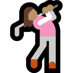 How Woman Golfing: Medium Skin Tone emoji looks on Microsoft.