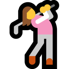 Wie Golferin Emoji auf Microsoft aussieht.