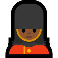 How Woman Guard: Medium-Dark Skin Tone emoji looks on Microsoft.