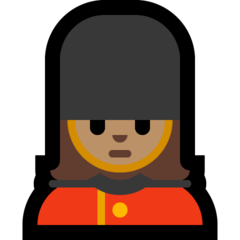 How Woman Guard: Medium Skin Tone emoji looks on Microsoft.