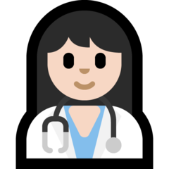 How Woman Health Worker: Light Skin Tone emoji looks on Microsoft.