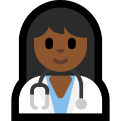 How Woman Health Worker: Medium-Dark Skin Tone emoji looks on Microsoft.