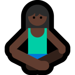 How Woman in Lotus Position: Dark Skin Tone emoji looks on Microsoft.