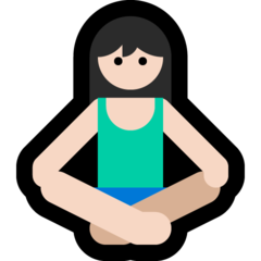 How Woman in Lotus Position: Light Skin Tone emoji looks on Microsoft.