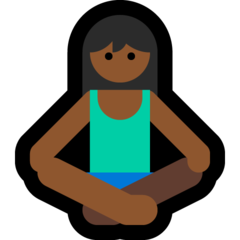 How Woman in Lotus Position: Medium-Dark Skin Tone emoji looks on Microsoft.