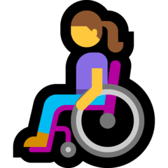 How Woman in Manual Wheelchair emoji looks on Microsoft.