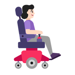 How Woman in Motorized Wheelchair Facing Right: Light Skin Tone emoji looks on Microsoft.