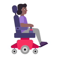 How Woman in Motorized Wheelchair Facing Right: Medium-Dark Skin Tone emoji looks on Microsoft.