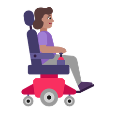 How Woman in Motorized Wheelchair Facing Right: Medium Skin Tone emoji looks on Microsoft.