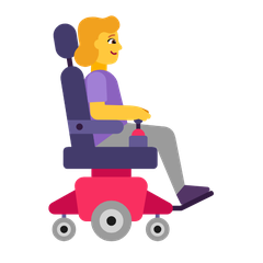 How Woman in Motorized Wheelchair Facing Right emoji looks on Microsoft.