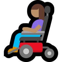 How Woman in Motorized Wheelchair: Medium Skin Tone emoji looks on Microsoft.