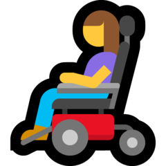 A quoi ressemblent les emoji Femme en fauteuil motorisé sur Microsoft.