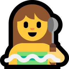 How Woman in Steamy Room emoji looks on Microsoft.