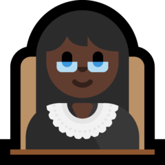 Bagaimana Hakim wanita: warna kulit gelap emoji terlihat di Microsoft.