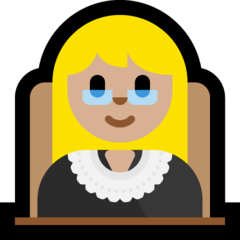 A quoi ressemblent les emoji Juge femme: peau moyennement claire sur Microsoft.