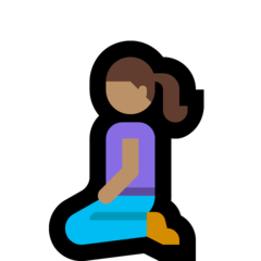 A quoi ressemblent les emoji Femme à genoux: peau légèrement mate sur Microsoft.