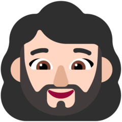 Come Donna con la barba: carnagione chiara emoji appare su Microsoft.