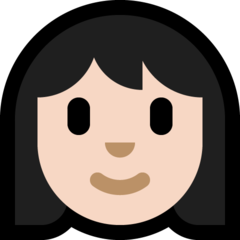 How Woman: Light Skin Tone emoji looks on Microsoft.