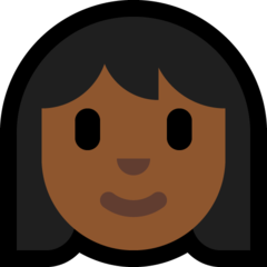 How Woman: Medium-Dark Skin Tone emoji looks on Microsoft.