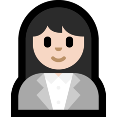 A quoi ressemblent les emoji Employée de bureau: peau claire sur Microsoft.