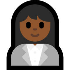 A quoi ressemblent les emoji Employée de bureau: peau mate sur Microsoft.