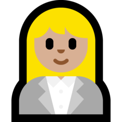 How Woman Office Worker: Medium-Light Skin Tone emoji looks on Microsoft.