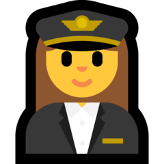 Bagaimana Pilot wanita emoji terlihat di Microsoft.