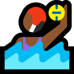 A quoi ressemblent les emoji Joueuse de water-polo: peau mate sur Microsoft.