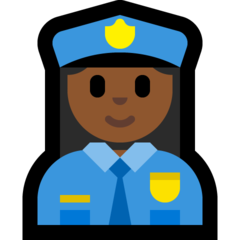 How Woman Police Officer: Medium-Dark Skin Tone emoji looks on Microsoft.