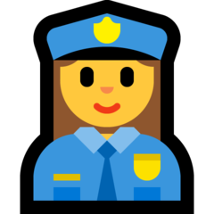 How Woman Police Officer emoji looks on Microsoft.