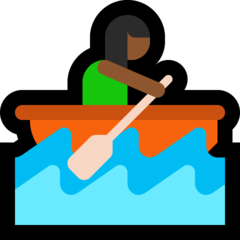 A quoi ressemblent les emoji Rameuse dans une barque: peau mate sur Microsoft.