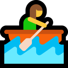 A quoi ressemblent les emoji Rameuse dans une barque sur Microsoft.